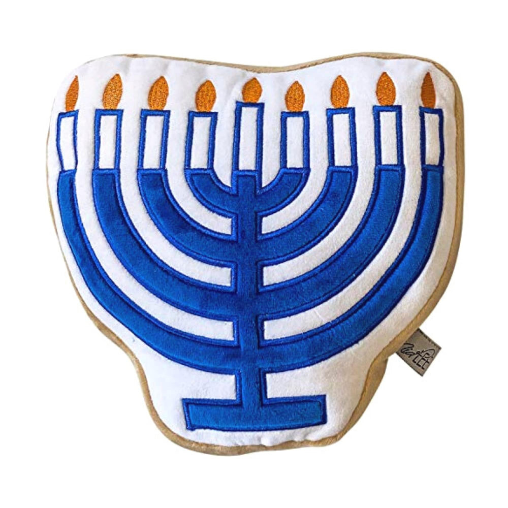 Midlee Menorah Sugar Cookie Dog Toy large view showcasing plush festivity and durable construction.