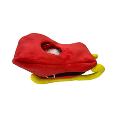 Midlee Santa Sleigh Santa toy close-up highlights squeaker for indoor engagement