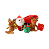 Midlee Santa Sleigh main toy showcases plush holiday fun for interactive hide-and-seek dog play
