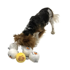 Midlee Snowball Fight 3-inch balls—soft plush toys ideal for gentle games of fetch.