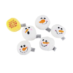 Midlee Snowball Fight plush dog toy pack—six balls for indoor fetch and interactive play.