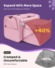 MIDOG Expandable Space Coral cat carrier expands for extra stretch on long trips.