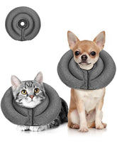 MIDOG dog cone collar gray XS outer view with non-restrictive vision during recovery