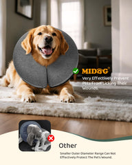 MIDOG dog cone collar inflatable vision-friendly design aids pet mobility