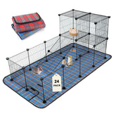 Midollarle 24-panel guinea pig loft playpen assembled for spacious exercise and exploration.
