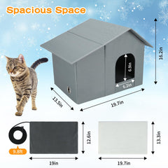 Midollarle heated outdoor cat house side entry demonstrates dual access for safe exits