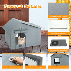 Midollarle weatherproof 600D fabric cat house shields against wind and rain