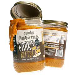 Mighty Paw Bark'n Butter two-pack jar, ready-to-serve dog peanut butter for tasty training rewards