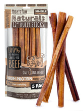 Mighty Paw bully sticks 12 inch chew pack reduces dog boredom during at-home hours.