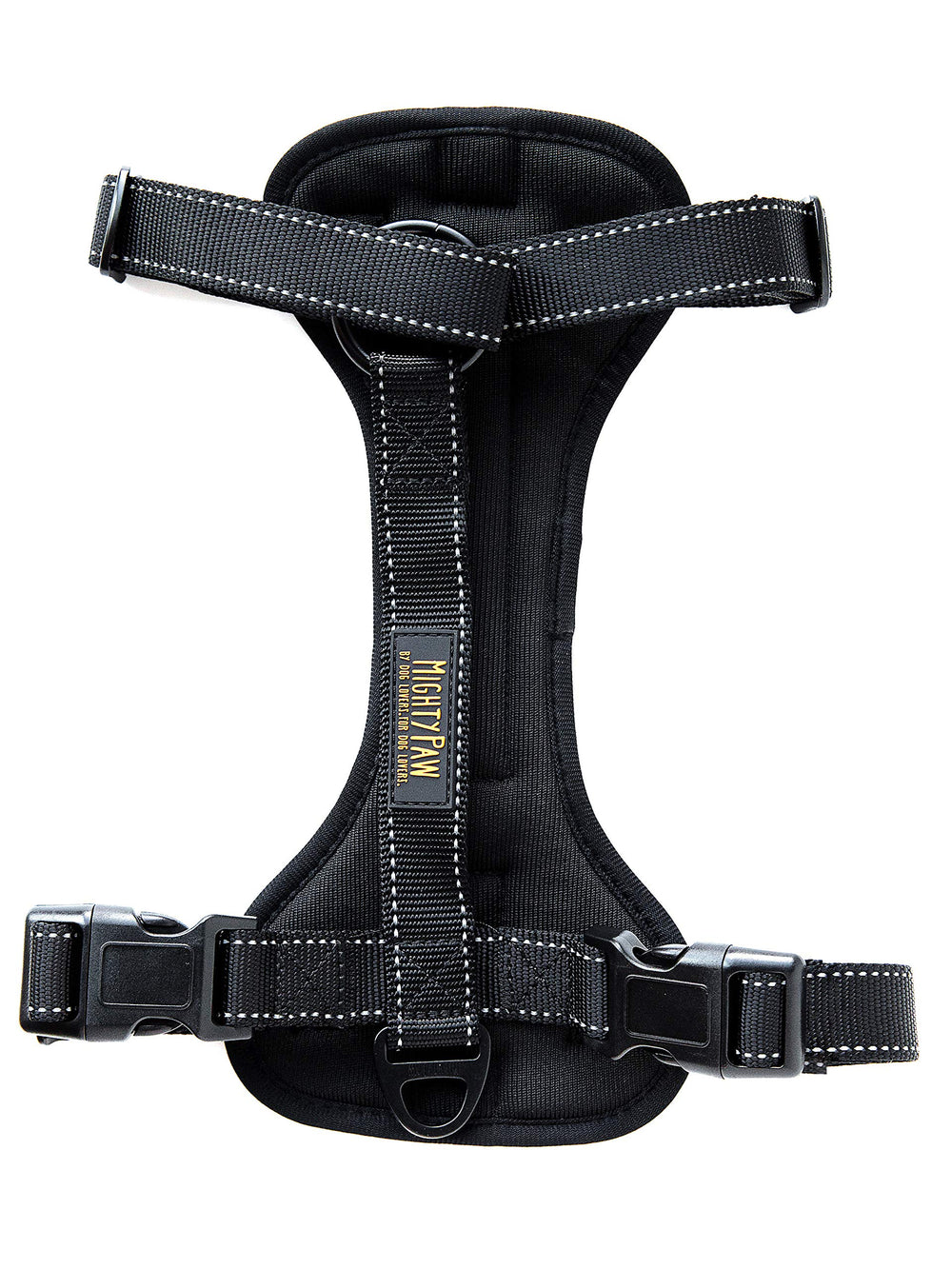 Mighty Paw Dog Car Harness front view ensures secure travel and front-leash control.