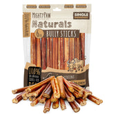 Mighty Paw Naturals bully sticks 6in-pack front view for long-lasting dog chews