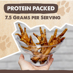 Mighty Paw Naturals chicken feet single ingredient label front for simple ingredient dog snack