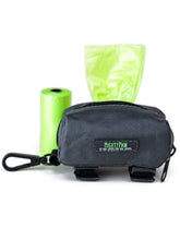 Mighty Paw Poop Bag Holder shows zippered pouch for easy bag storage on walks.
