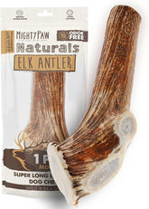 Mighty Paw split-elk-antlers dog chew – durable, promotes dental health and mental engagement.