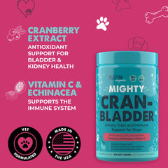 Mighty Paw Waggables Cran-Bladder bacon-chew entices dogs during routines for urinary wellness support
