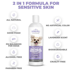 Mighty Petz shampoo-conditioner lather coats hair for easier detangling during bath time.