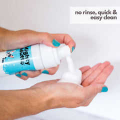 Mighty Mutt tearless hypoallergenic formula for gentle cleaning.
