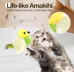 Migipaws bird toy hanging elastic string enables self-initiated play.