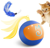 Migipaws Interactive Cat Ball Toy Set blue ball rolling to spark active chasing.