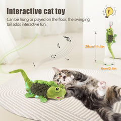 Migipaws lizard toy with catnip inside boosts hunting and pounce motivation.