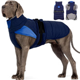 MIGO HI thermal large dog fleece jacket front view with cozy collar.