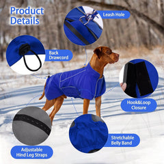 MIGOHI dog coat easy-on-strap blue 2XL quick on/off fit