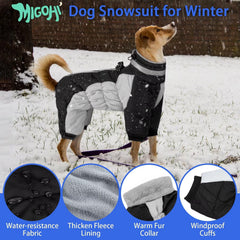 MIGOHI dog coat with integrated harness attachment for secure outdoor control.