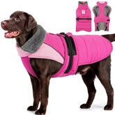 MIGOHI Snowproof dog coat with plush fleece lining keeps your dog warm during cold walks.