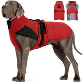 MIGOHI thermal large dog fleece jacket rainproof coat helps keep dogs dry in wet weather