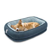 Miguel Orthopedic Dog Bed Haze Blue Cover shows durable fabric and cozy texture.