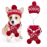 Mihachi dog knit hat snowflake pattern keeps small pets warm for winter photos