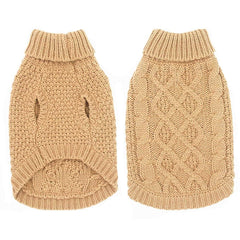 Mihachi Turtleneck Dog Sweater back view demonstrates fit and warmth for winter outings.