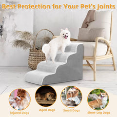 MIHIKK dog stairs-anti-slip-cover shows durable pineapple-check fabric for secure footing.