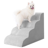 MIHIKK dog stairs curved-4-step-setup enables safe sofa access for small pets.