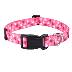 Mihqy dog collar pink heart hero design for everyday wear