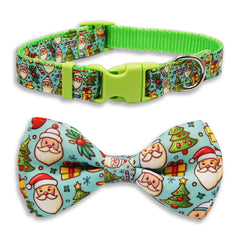 Miiemiu Christmas dog collar with bowtie for festive photos and daily wear.