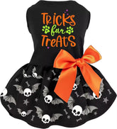 Miiemiu Skull-Bat Dog Skirt front view for festive Halloween style on small pets