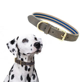 Mile High Life collar closeup shows premium leather tip and durable stitching for daily wear.