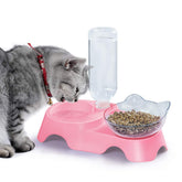 MILIFUN Double Dog Cat Bowls set - tilted feeding surface for comfortable posture