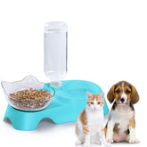 MILIFUN double bowls with tilted design for easier feeding posture and comfort.