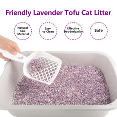 MILIFUN Tofu Cat Litter fast-drying pellets reduce mess during changes.