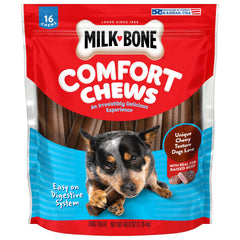 Milk-Bone Comfort Chews packaging shown for easy serving and storage