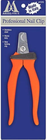 Millers Forge nail clipper with orange handle closeup showcases sharp blades for easy trimming