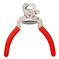 Millers Forge clipper in hand showing red grips for comfortable grooming sessions