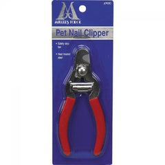 Millers Forge stainless steel dog nail clipper with red grips for precise trimming and guard protection
