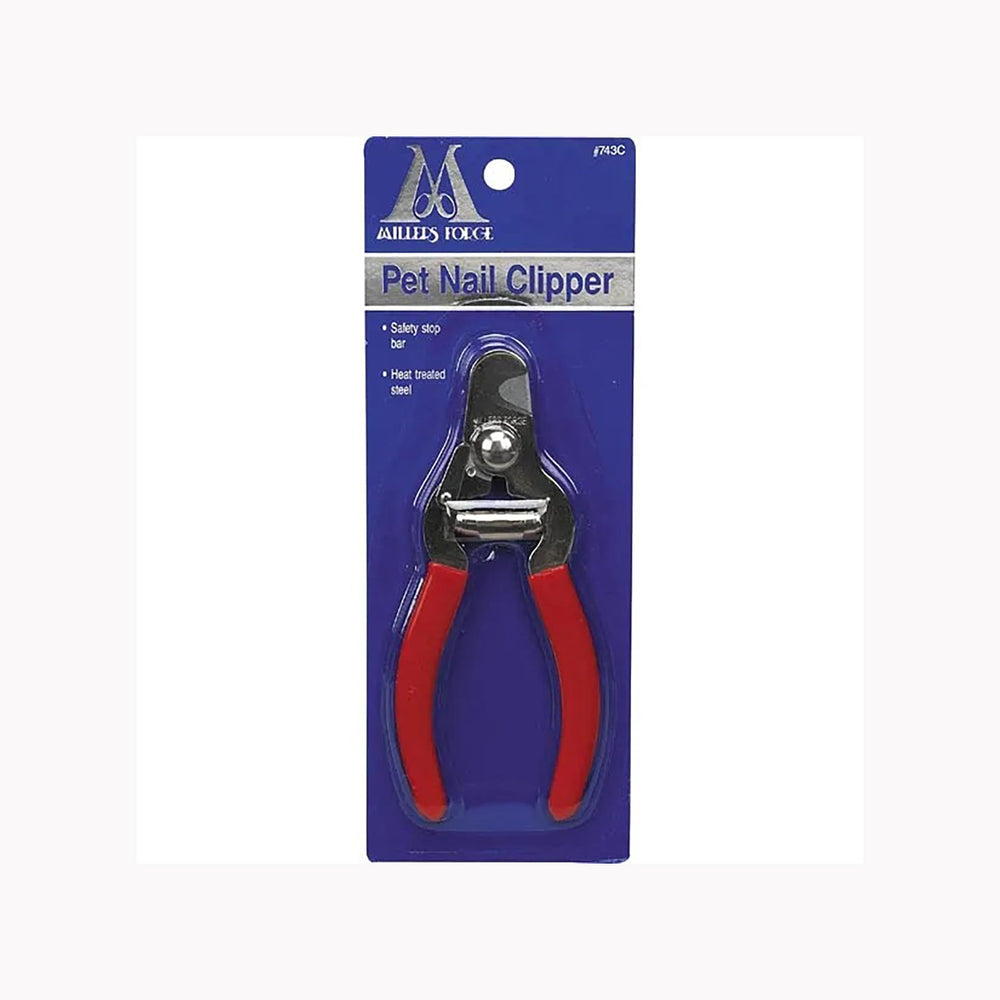 Millers Forge 743C steel pet nail clipper with safety stop bar for trims on small to medium dogs