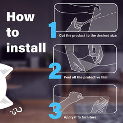 Miloona setup image showing no screws, cut-to-fit application