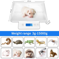 MINDPET-MED digital pet scale tray-with-scale-lines aids accurate length and weight checks.