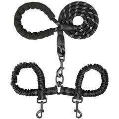 MingXpets double dog leash with 360° swivel keeps two dogs comfortable and untangled.
