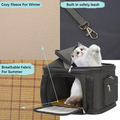 Minsong pet carrier water-resistant vegan leather for durability during daily use